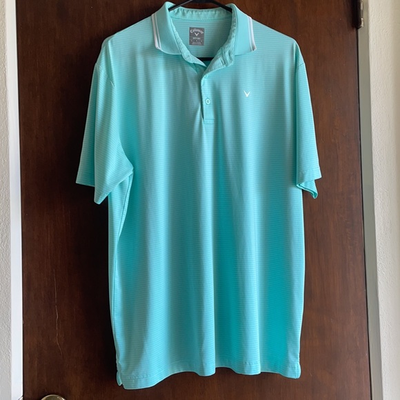 Callaway Other - Callaway Men’s Large Opti-Dri golf polo in mint green with white pin stripes.